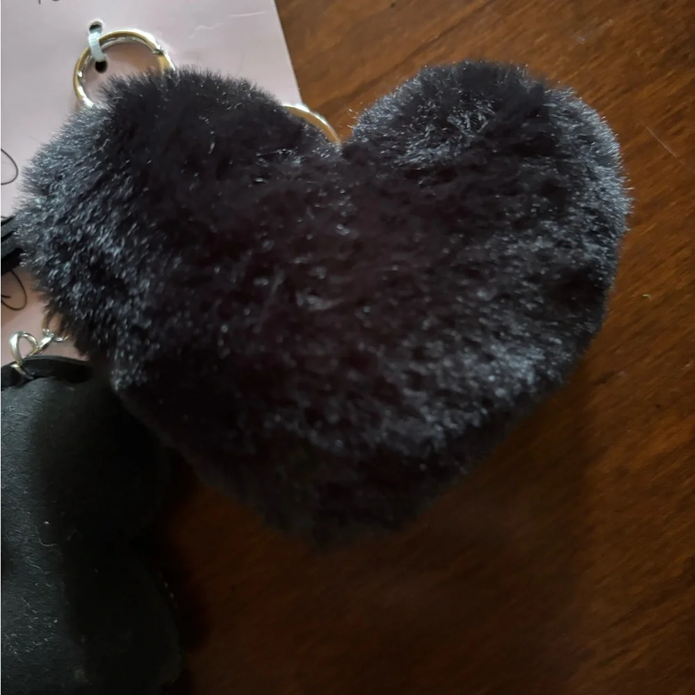 NWT Posh & Pop sparkly Black and Silver Bear Keychain/ bag charm